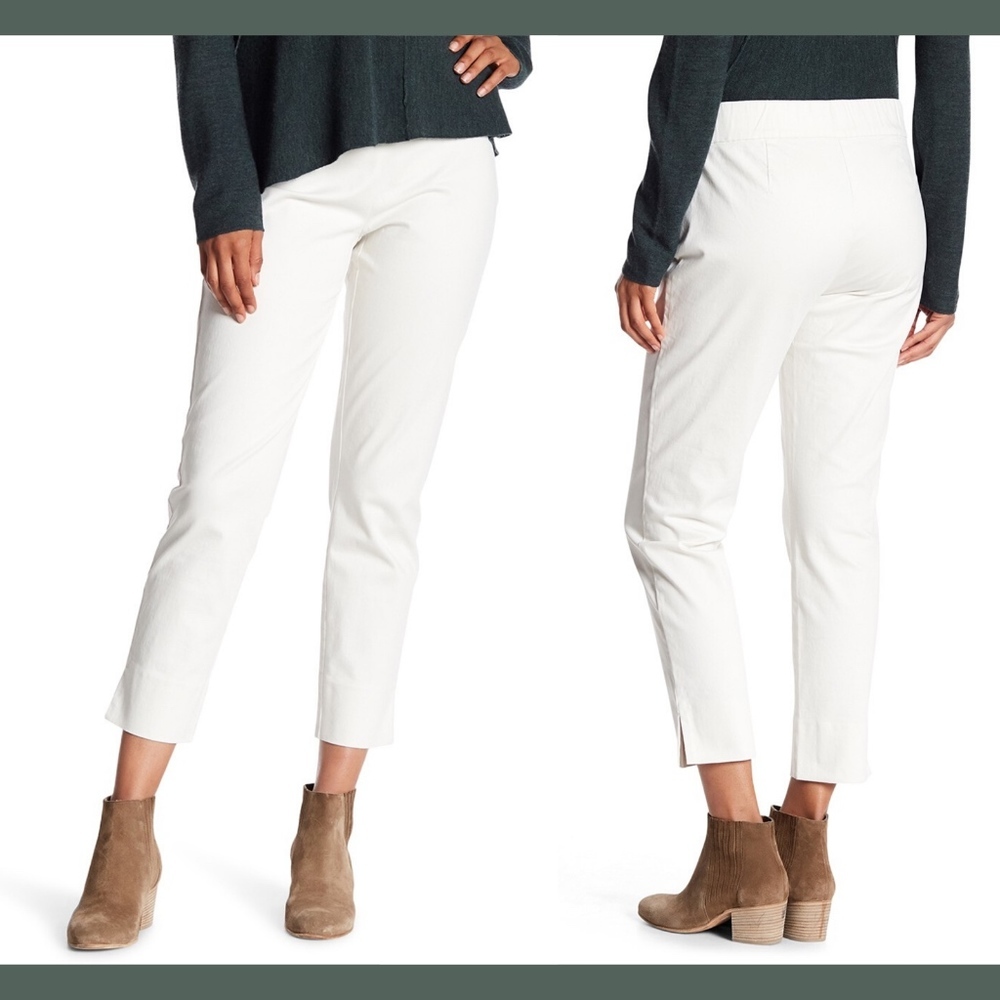 NWD Eileen Fisher Slim Cropped Organic Cotton Pants Bone [SZ‎ XS ]